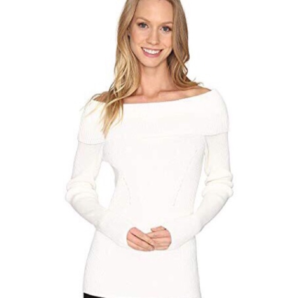 Michael Kors Off-The-Shoulder Ribbed Sweater✨